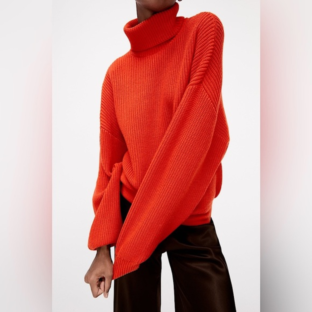 ZARA HIGH‎ COLLAR KNIT SWEATER